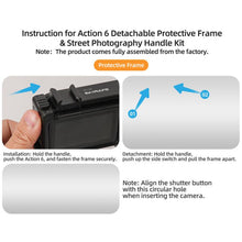 Load image into Gallery viewer, For DJI Action 6 Sunnylife 2-in-1 Detachable Protective Frame &amp; Street Photography Handle Ergonomic Hand Grip Quick Release Shutter Handle, For DJI Action 6