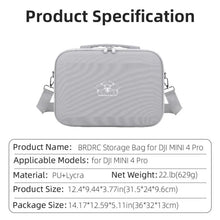 Load image into Gallery viewer, For DJI Mini 4 Pro BRDRC Shoulder Drone Remote Control Storage Carrying Bag, For DJI Mini 4 Pro