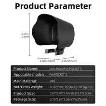 Load image into Gallery viewer, For DJI OSMO Pocket 3 BRDRC Sunshade Lens Protective Cover Hood, For DJI OSMO Pocket 3