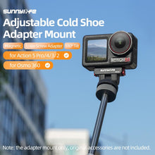 Load image into Gallery viewer, Sunnylife AD118 Sunnylife Cold Shoe Magnetic Quick Release Adapter Mount 1/4 180 Tilt Adjustable Selfie Stick Adapter Stand For DJI Osmo 360 / Action 5 Pro / 4 / 3, AD118 For DJI Osmo 360 / Action 5 Pro