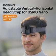 Load image into Gallery viewer, For DJI Osmo Nano Sunnylife 360 Rotation Vertical-Horizontal Head Strap with Adapter Adjustable Head Lanyard Braided Safe Rope