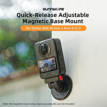 Load image into Gallery viewer, Sunnylife Quick-Release Magnetic Base Mount 1/4 180 Tilt Adjustable Tabletop Base Bracket For DJI Osmo 360 / Action 5 Pro / 4 / 3 / 2, DZ-140 For DJI Osmo 360 / Action 5 Pro