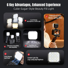 Load image into Gallery viewer, For DJI Osmo Pocket 3 STARTRC Cat Ears Magnetic Three Colors LED Fill Light with Fixed Clamp, For DJI Osmo Action 6 / 5 Pro / 4 / 3