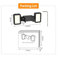 Load image into Gallery viewer, For DJI Osmo Pocket 3 Sunnylife Adjustable LED Video Light Quick-Release Fill Light Tri-Color Dimmable Portable Fill Lamp