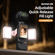 Load image into Gallery viewer, For DJI Osmo Pocket 3 Sunnylife Adjustable LED Video Light Quick-Release Fill Light Tri-Color Dimmable Portable Fill Lamp