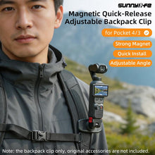 Load image into Gallery viewer, For DJI Osmo Pocket 4 / 3 Sunnylife Magnetic Quick-Release Adjustable Backpack Clip Action Camera Clamp Vertical-Horizontal Mount, For DJI Osmo Pocket 4 / 3 Vertical-Horizontal Mount