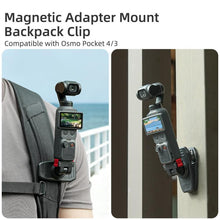 Load image into Gallery viewer, For DJI Osmo Pocket 4 / 3 Sunnylife Magnetic Quick-Release Adjustable Backpack Clip Action Camera Clamp Vertical-Horizontal Mount, For DJI Osmo Pocket 4 / 3 Vertical-Horizontal Mount