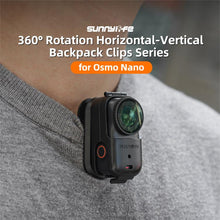 Load image into Gallery viewer, For DJI Osmo Nano Sunnylife Backpack Clip Action Camera Clamp 360 Rotation Vertical-Horizontal Mount 90 Tilt Upgraded Backpack Clip