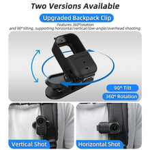 Load image into Gallery viewer, For DJI Osmo Nano Sunnylife Backpack Clip Action Camera Clamp 360 Rotation Vertical-Horizontal Mount 90 Tilt Upgraded Backpack Clip