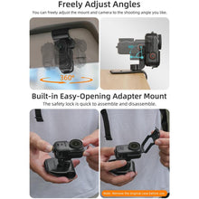 Load image into Gallery viewer, For DJI Osmo Nano Sunnylife Car Sun Visor Mount Action Camera Holder 360 Rotating 90 Tilt Sun Visor Holder, MJ165 Car Sun Visor Mount