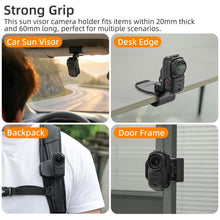 Load image into Gallery viewer, For DJI Osmo Nano Sunnylife Car Sun Visor Mount Action Camera Holder 360 Rotating 90 Tilt Sun Visor Holder, MJ165 Car Sun Visor Mount