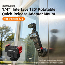 Load image into Gallery viewer, For DJI Osmo Pocket 4 / 3 Sunnylife Quick Release Adapter Mount 1/4 inch Interface 180 Degree Tilt Selfie Stick Adapter Stand, AD159 For DJI Osmo Pocket 4 / 3