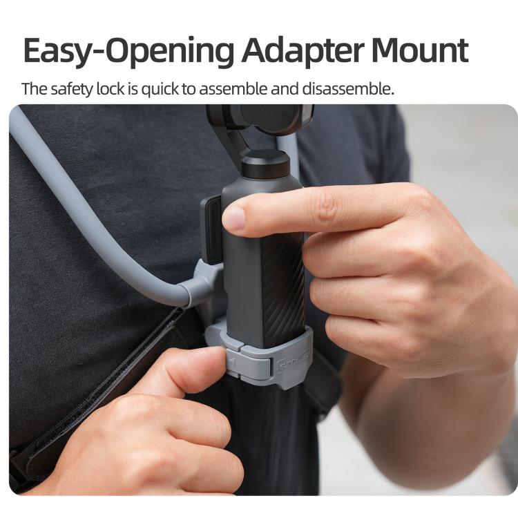 For DJI Osmo Pocket 4 / 3 Sunnylife Adjustable POV Neck Mount Hand Free Video Vlog Neck Selfie Holder with Body Strap