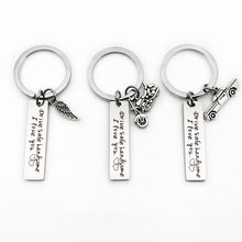 Load image into Gallery viewer, Creative Drive Safe Handsome Words Stainless Steel Keychain Key Rings, Wing Shape, Motorcycle Shape, Car Shape