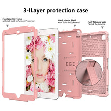 Load image into Gallery viewer, Shockproof Two-color silicone Protection Shell for iPad 9.7(2018) &amp; 9.7(2017) &amp; Air 2, with Holder