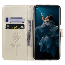 Load image into Gallery viewer, Rose Embossed Horizontal Flip PU Leather Case with Holder &amp; Card Slots &amp; Wallet, for Huawei Honor 20, for Huawei Honor 20 Pro, for Xiaomi Redmi K20 / K20 Pro, for Xiaomi Redmi 7A