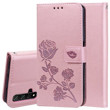 Load image into Gallery viewer, Rose Embossed Horizontal Flip PU Leather Case with Holder &amp; Card Slots &amp; Wallet, for Huawei Honor 20, for Huawei Honor 20 Pro, for Xiaomi Redmi K20 / K20 Pro, for Xiaomi Redmi 7A