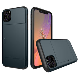 Shockproof Rugged Armor Protective Case with Card Slot, For iPhone 11 Pro