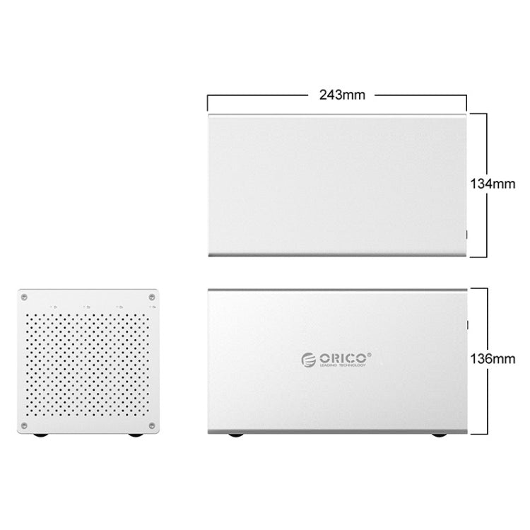 ORICO Honeycomb Series WS400RU3 SATA 3.5 inch 40TB USB 3.0 4 Bays Aluminum Alloy HDD / SSD Enclosure with Raid, USB 3.0 4 Bays with Raid