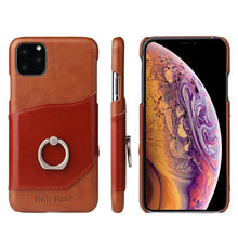 Load image into Gallery viewer, Fierre Shann Oil Wax Texture Genuine Leather Back Cover Case with 360 Degree Rotation Holder &amp; Card Slot