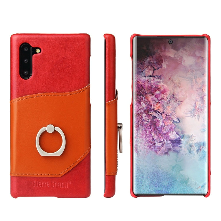 Fierre Shann Oil Wax Texture Genuine Leather Back Cover Case with 360 Degree Rotation Holder & Card Slot