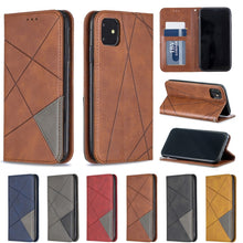 Load image into Gallery viewer, Rhombus Texture Horizontal Flip Magnetic Leather Case with Holder &amp; Card Slots &amp; Wallet, For iPhone 11