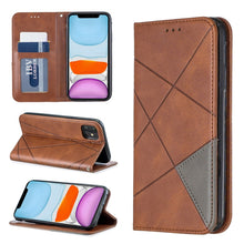 Load image into Gallery viewer, Rhombus Texture Horizontal Flip Magnetic Leather Case with Holder &amp; Card Slots &amp; Wallet, For iPhone 11