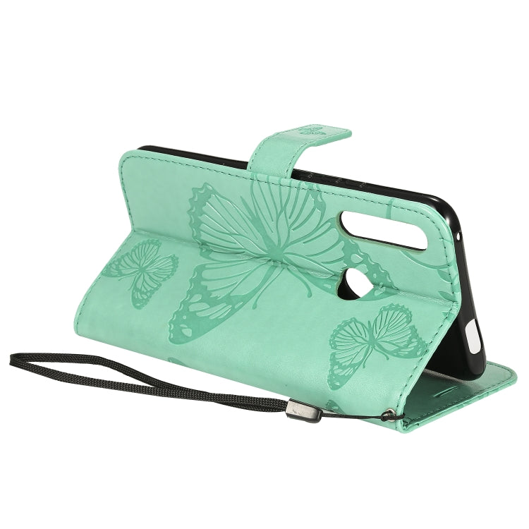 Pressed Printing Butterfly Pattern Horizontal Flip PU Leather Case with Holder & Card Slots & Wallet & Lanyard
