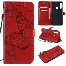 Load image into Gallery viewer, Pressed Printing Butterfly Pattern Horizontal Flip PU Leather Case with Holder &amp; Card Slots &amp; Wallet &amp; Lanyard
