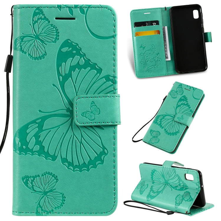 Pressed Printing Butterfly Pattern Horizontal Flip PU Leather Case with Holder & Card Slots & Wallet & Lanyard