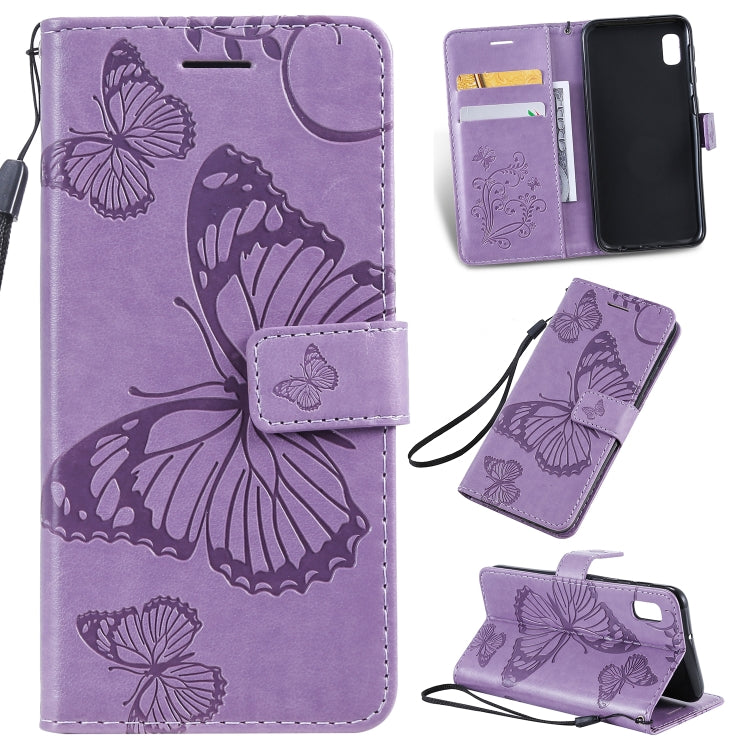 Pressed Printing Butterfly Pattern Horizontal Flip PU Leather Case with Holder & Card Slots & Wallet & Lanyard