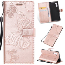 Load image into Gallery viewer, Pressed Printing Butterfly Pattern Horizontal Flip PU Leather Case with Holder &amp; Card Slots &amp; Wallet &amp; Lanyard