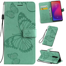 Load image into Gallery viewer, Pressed Printing Butterfly Pattern Horizontal Flip PU Leather Case with Holder &amp; Card Slots &amp; Wallet &amp; Lanyard
