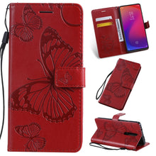 Load image into Gallery viewer, Pressed Printing Butterfly Pattern Horizontal Flip PU Leather Case with Holder &amp; Card Slots &amp; Wallet &amp; Lanyard