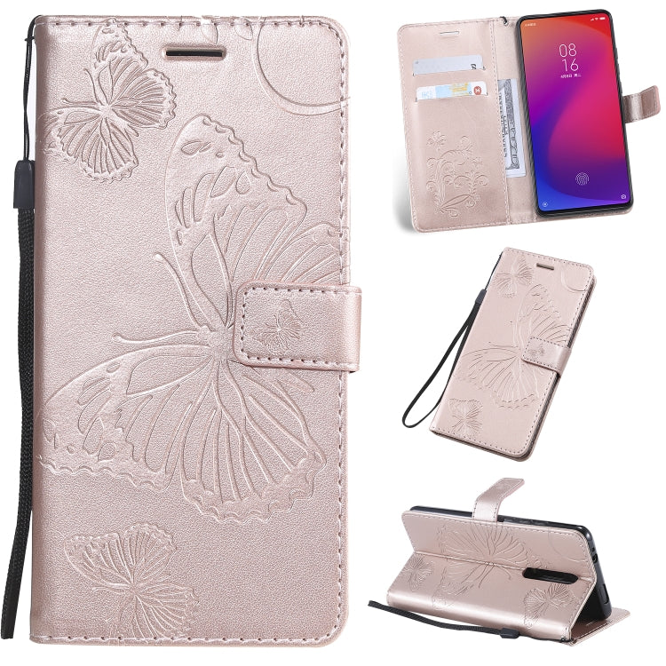 Pressed Printing Butterfly Pattern Horizontal Flip PU Leather Case with Holder & Card Slots & Wallet & Lanyard