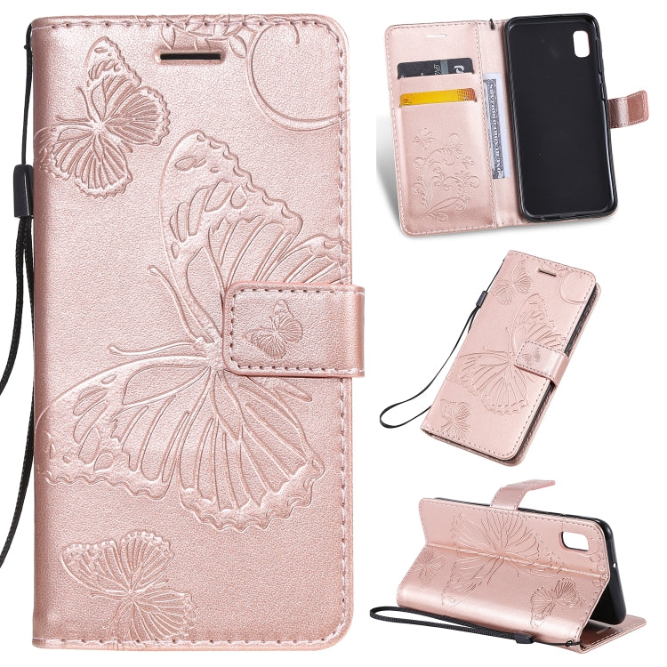 Pressed Printing Butterfly Pattern Horizontal Flip PU Leather Case with Holder & Card Slots & Wallet & Lanyard