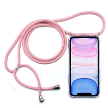 Load image into Gallery viewer, Four-Corner Anti-Fall Trasparent TPU Mobile Phone Case With Lanyard for iPhone, For iPhone 11 Pro, For iPhone 11, For iPhone 11 Pro Max
