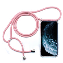 Load image into Gallery viewer, Four-Corner Anti-Fall Trasparent TPU Mobile Phone Case With Lanyard for iPhone, For iPhone 11 Pro, For iPhone 11, For iPhone 11 Pro Max