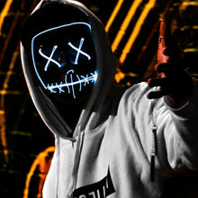 Load image into Gallery viewer, Halloween Festival Party X Face Seam Mouth LED Luminescence Mask