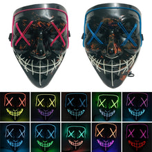 Load image into Gallery viewer, Halloween Festival Party X Face Seam Mouth LED Luminescence Mask