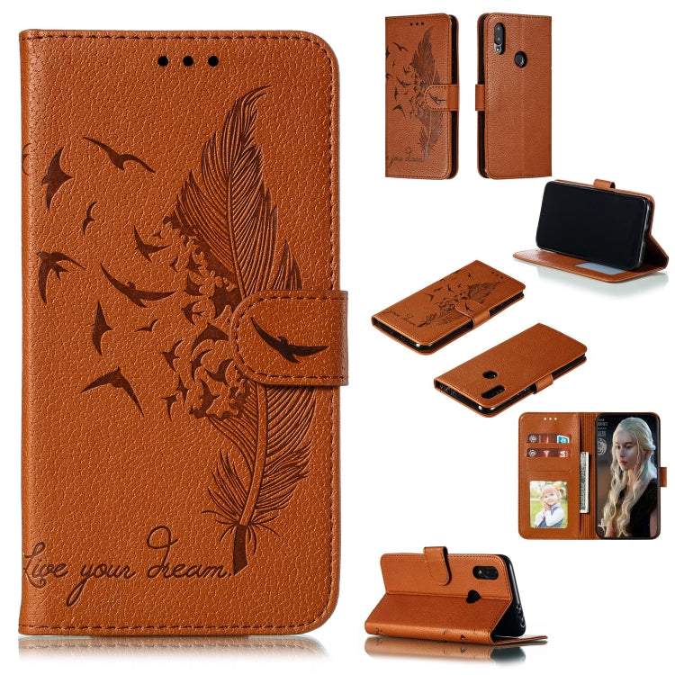 Feather Pattern Litchi Texture Horizontal Flip Leather Case with Wallet & Holder & Card Slots, For Xiaomi Redmi 7, For Xiaomi Redmi 7A, For Xiaomi Redmi K20, For Xiaomi Redmi Note 7, For Xiaomi Mi 9, For Xiaomi Mi 9 SE, For Xiaomi Mi CC9               ...