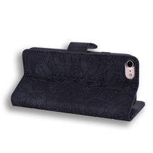 Load image into Gallery viewer, Calf Pattern Double Folding Design Embossed Leather Case with Wallet &amp; Holder &amp; Card Slots, For iPhone SE 2020 &amp; 8 &amp; 7, for iPhone XS / X, for iPhone 11 (6.1 inch), for iPhone 11 Pro (5.8 inch), for iPhone 11 Pro Max (6.5 inch)