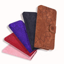 Load image into Gallery viewer, Calf Pattern Double Folding Design Embossed Leather Case with Wallet &amp; Holder &amp; Card Slots, For iPhone SE 2020 &amp; 8 &amp; 7, for iPhone XS / X, for iPhone 11 (6.1 inch), for iPhone 11 Pro (5.8 inch), for iPhone 11 Pro Max (6.5 inch)