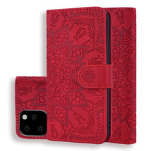 Load image into Gallery viewer, Calf Pattern Double Folding Design Embossed Leather Case with Wallet &amp; Holder &amp; Card Slots, For iPhone SE 2020 &amp; 8 &amp; 7, for iPhone XS / X, for iPhone 11 (6.1 inch), for iPhone 11 Pro (5.8 inch), for iPhone 11 Pro Max (6.5 inch)