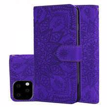 Load image into Gallery viewer, Calf Pattern Double Folding Design Embossed Leather Case with Wallet &amp; Holder &amp; Card Slots, For iPhone SE 2020 &amp; 8 &amp; 7, for iPhone XS / X, for iPhone 11 (6.1 inch), for iPhone 11 Pro (5.8 inch), for iPhone 11 Pro Max (6.5 inch)