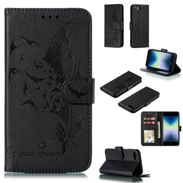Feather Pattern Litchi Texture Horizontal Flip Leather Case with Wallet & Holder & Card Slots, For iPhone SE 2022 / SE 2020 / 8 / 7, For iPhone 7 Plus / 8 Plus, For iPhone 11 Pro, For iPhone 11, For iPhone 11 Pro Max, For iPhone XS /X, For iPhone XR   ...