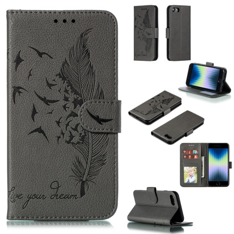 Feather Pattern Litchi Texture Horizontal Flip Leather Case with Wallet & Holder & Card Slots, For iPhone SE 2022 / SE 2020 / 8 / 7, For iPhone 7 Plus / 8 Plus, For iPhone 11 Pro, For iPhone 11, For iPhone 11 Pro Max, For iPhone XS /X, For iPhone XR   ...