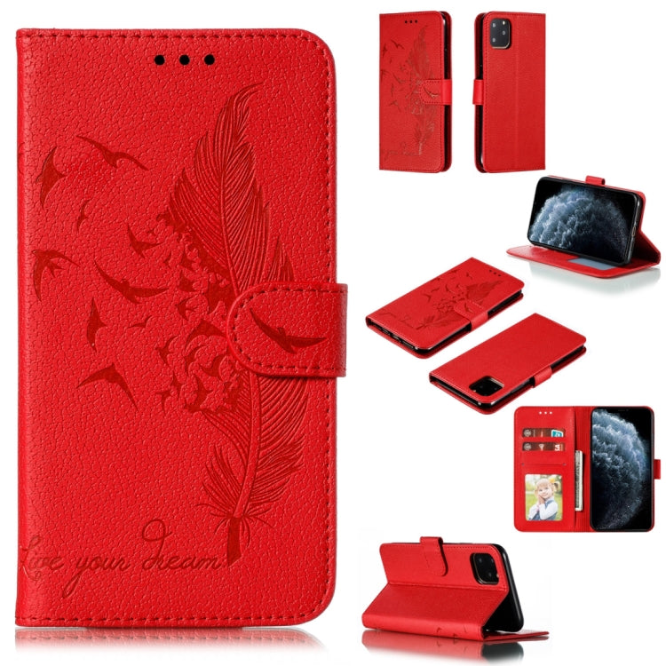 Feather Pattern Litchi Texture Horizontal Flip Leather Case with Wallet & Holder & Card Slots, For iPhone SE 2022 / SE 2020 / 8 / 7, For iPhone 7 Plus / 8 Plus, For iPhone 11 Pro, For iPhone 11, For iPhone 11 Pro Max, For iPhone XS /X, For iPhone XR   ...