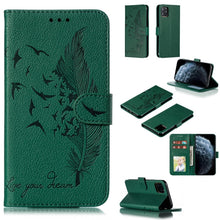 Load image into Gallery viewer, Feather Pattern Litchi Texture Horizontal Flip Leather Case with Wallet &amp; Holder &amp; Card Slots, For iPhone SE 2022 / SE 2020 / 8 / 7, For iPhone 7 Plus / 8 Plus, For iPhone 11 Pro, For iPhone 11, For iPhone 11 Pro Max, For iPhone XS /X, For iPhone XR   ...
