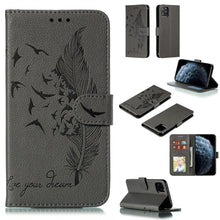 Load image into Gallery viewer, Feather Pattern Litchi Texture Horizontal Flip Leather Case with Wallet &amp; Holder &amp; Card Slots, For iPhone SE 2022 / SE 2020 / 8 / 7, For iPhone 7 Plus / 8 Plus, For iPhone 11 Pro, For iPhone 11, For iPhone 11 Pro Max, For iPhone XS /X, For iPhone XR   ...